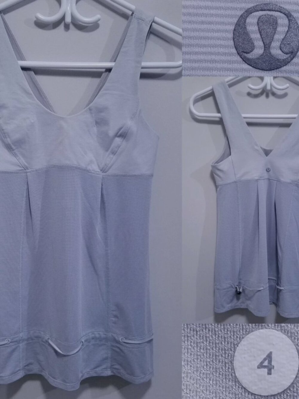 Lululemon Hustle & Bustle Tank Wee Stripe Heathered Silver Spoon Heathered 4 XS